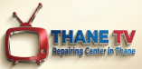 Thane TV Repairing Center official 3D logo with red television icon and blue text.